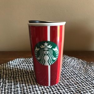 Starbucks Red Striped Double Walled Tumbler